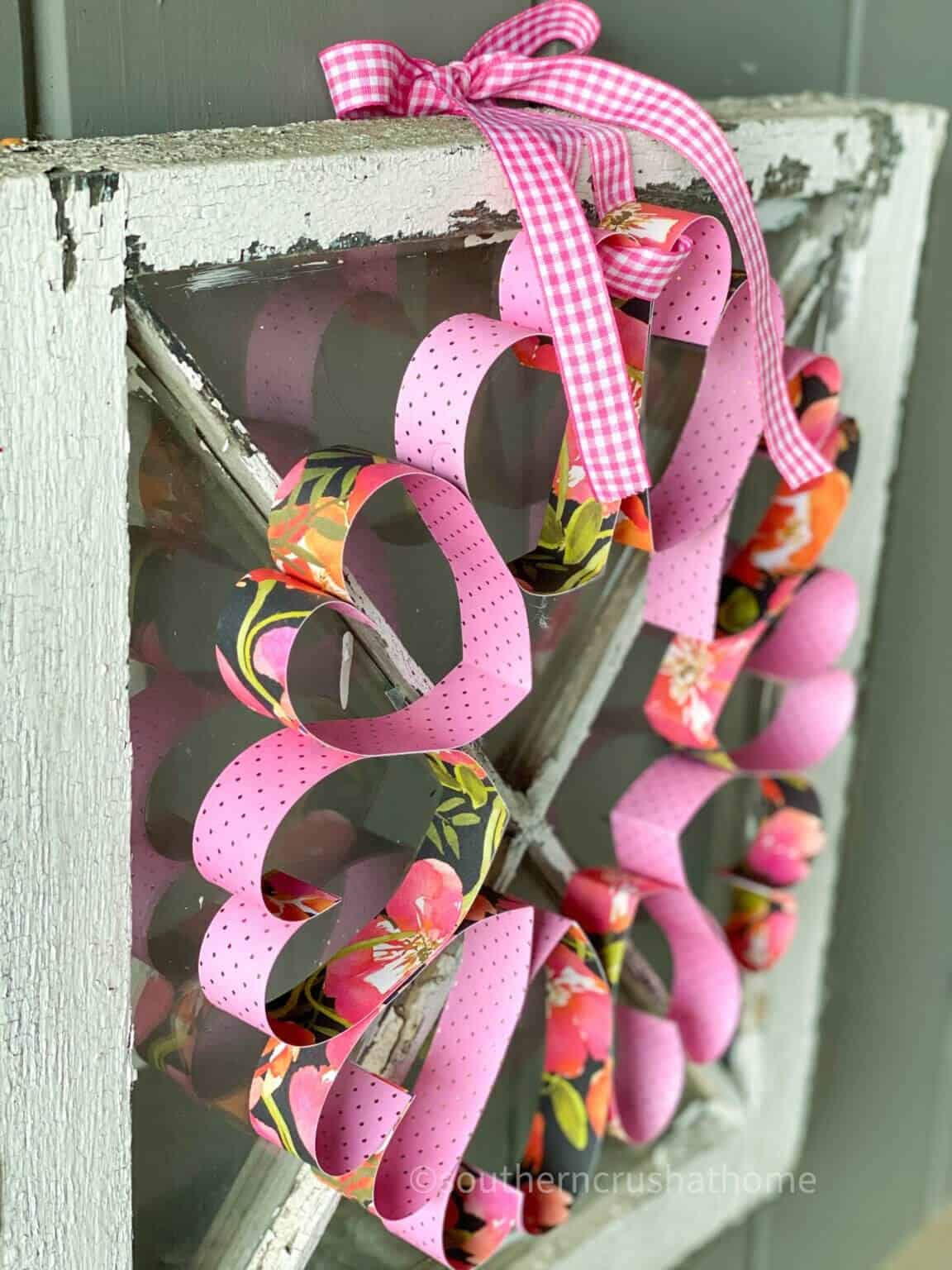 How to Make a Paper Heart Wreath - Southern Crush at Home