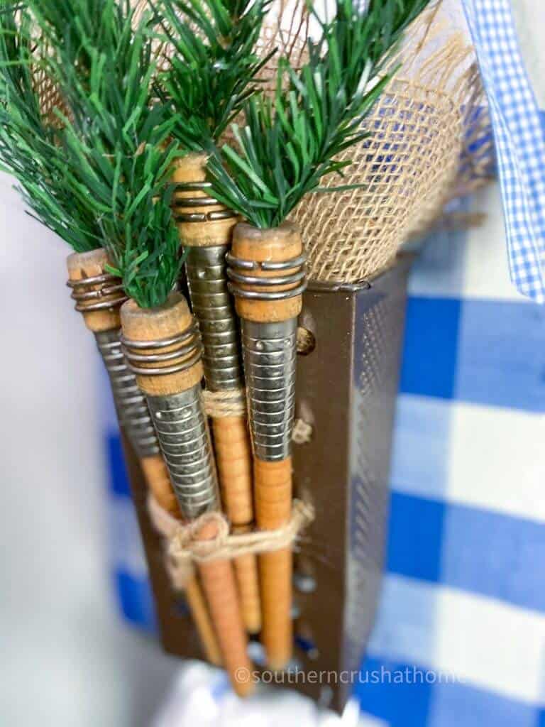 final cheese grater decor from the side close up of bobbins