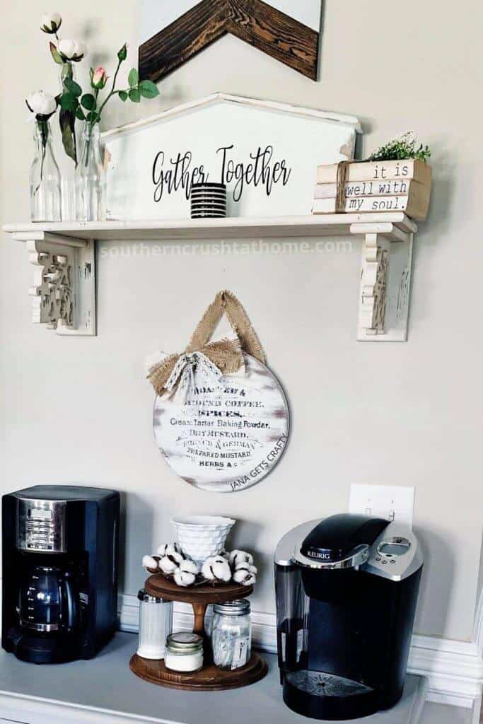 styled vintage coffee bar sign