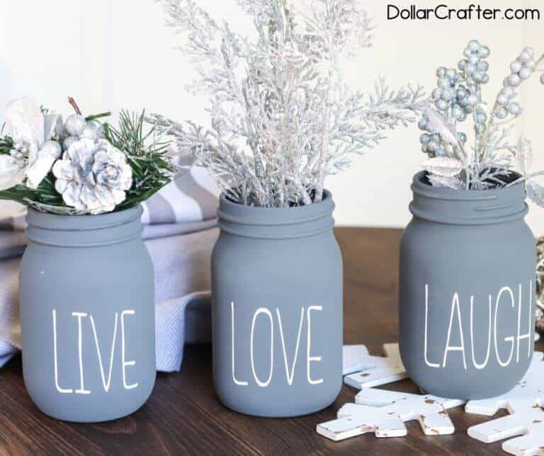 live love laugh mason jars with cricut