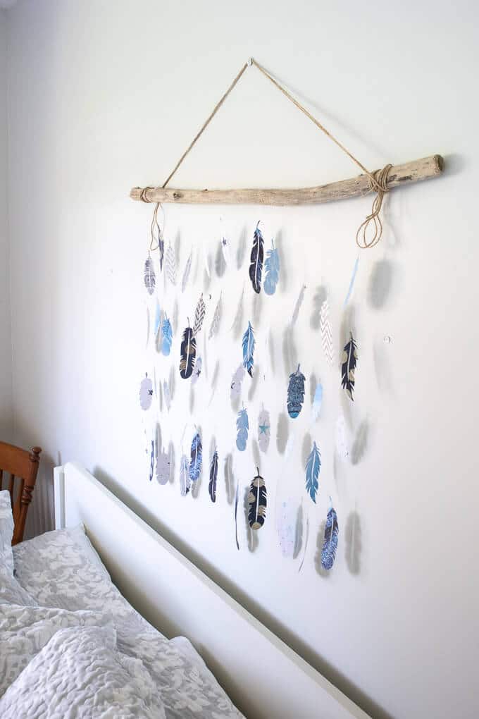 diy feather wall art with cricut