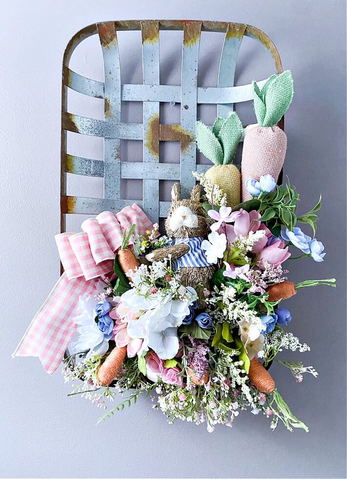 diy tobacco basket spring wreath