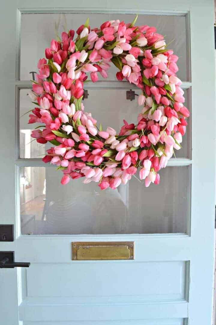 diy spring tulip wreath