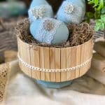BOHO Dollar Tree Easter decor on table