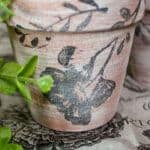 easy floral Dollar Tree Stamped Terra Cotta Pots