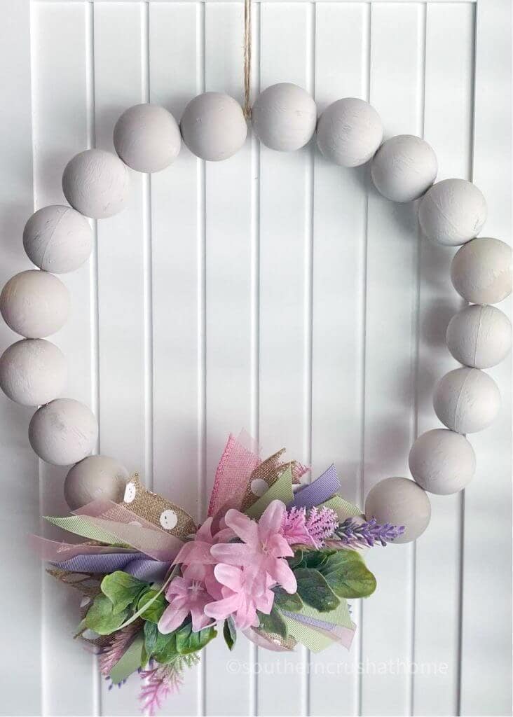 Dollar Tree Farmhouse Ping Pong Ball Wreath Final Styled