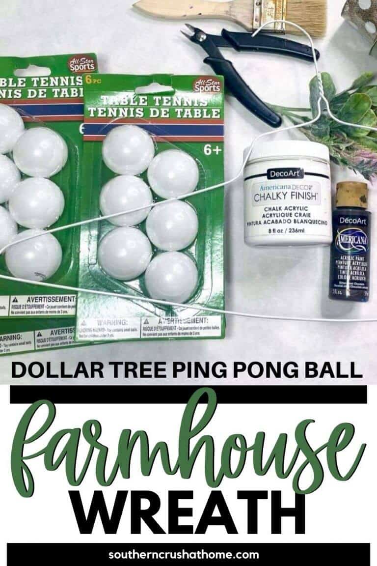 Dollar Tree Farmhouse Ping Pong Ball Wreath Southern Crush at Home