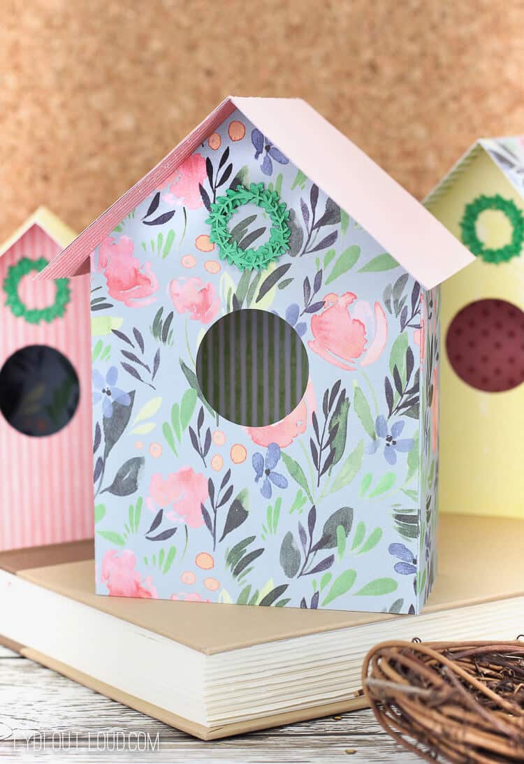 Create your own custom home decor with your Cricut Cutting Machine. We are sharing 21 beautiful and inspiring DIY Cricut craft ideas for your home. #southerncrushathome #cricutcraftideas #cricuthomedecor cricut paper bird house