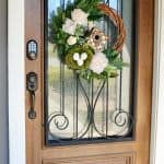 thrift store wreath makeover front door view