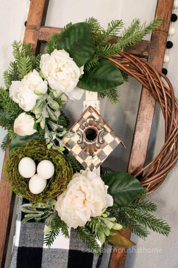 front of thrift store wreath makeover