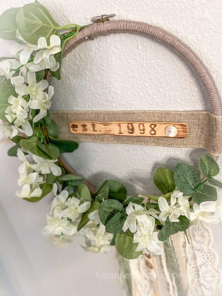 diy boho embroidery hoop wreath