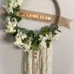 BOHO wedding hoop wreath hanging on wall