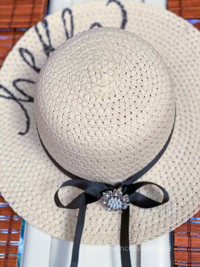 close up of sun hat decor