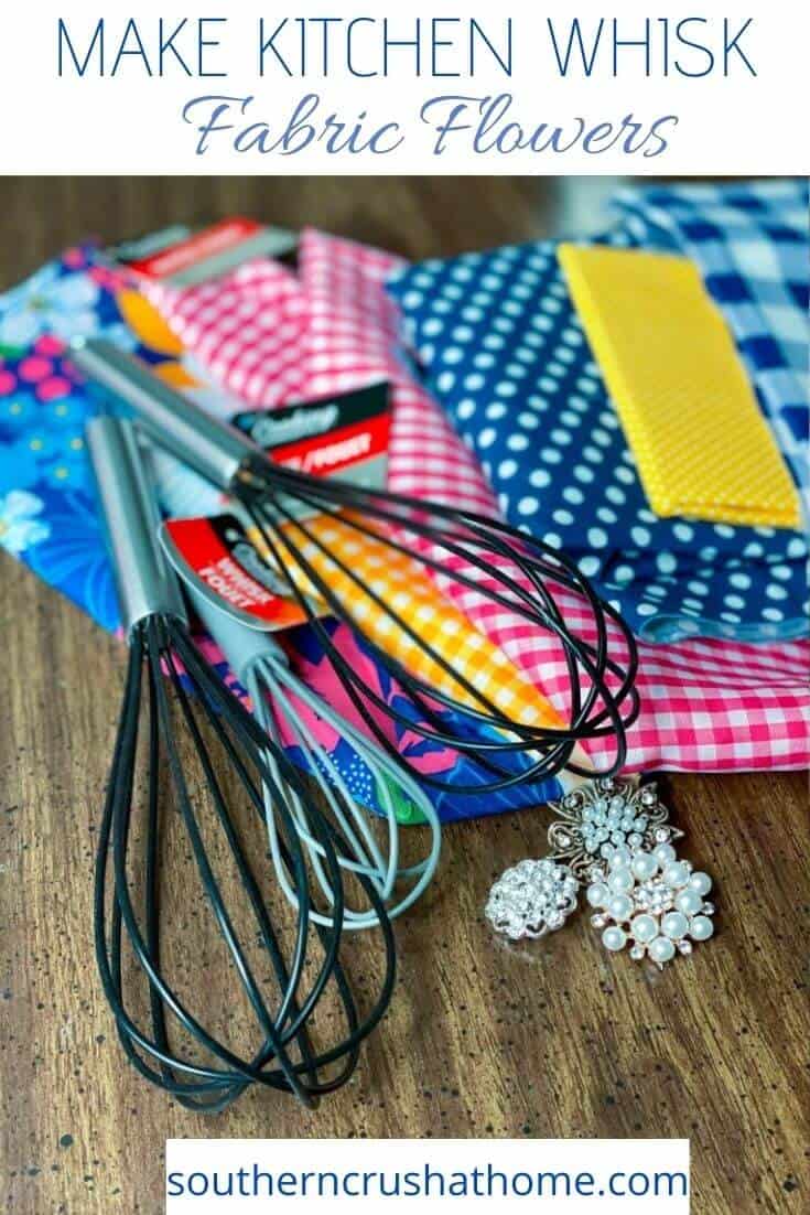 How To Make Dollar Tree DIY Kitchen Whisk Fabric Flowers