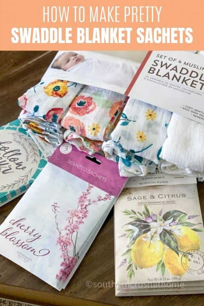 supplies for scented sachets with swaddle blankets