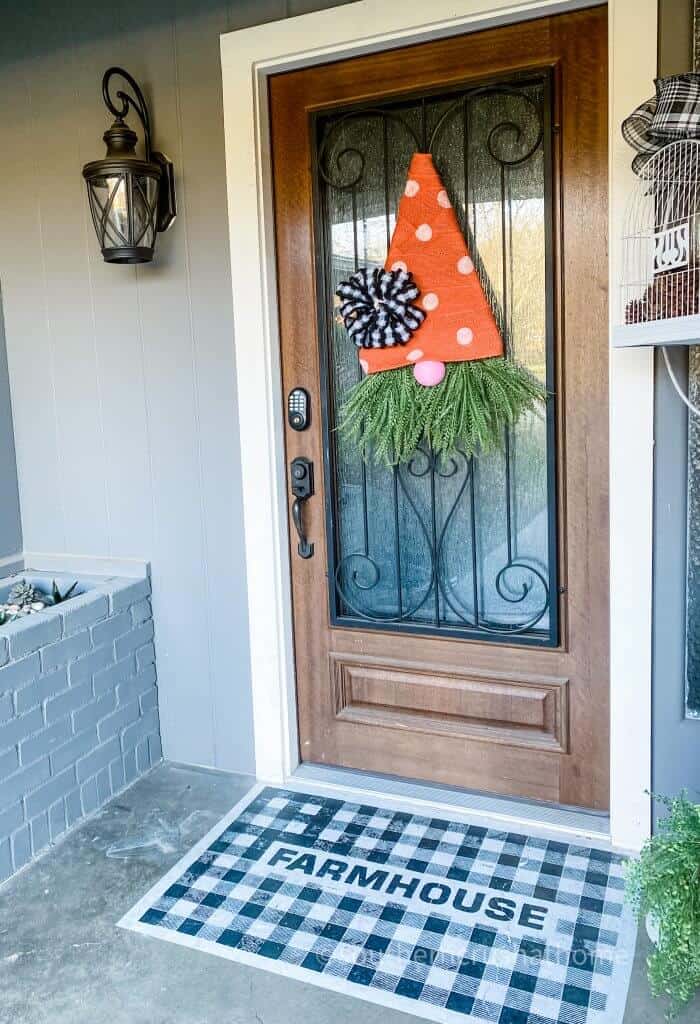 carrot gnome door decor front door view