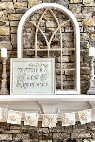 cotton banner on mantel