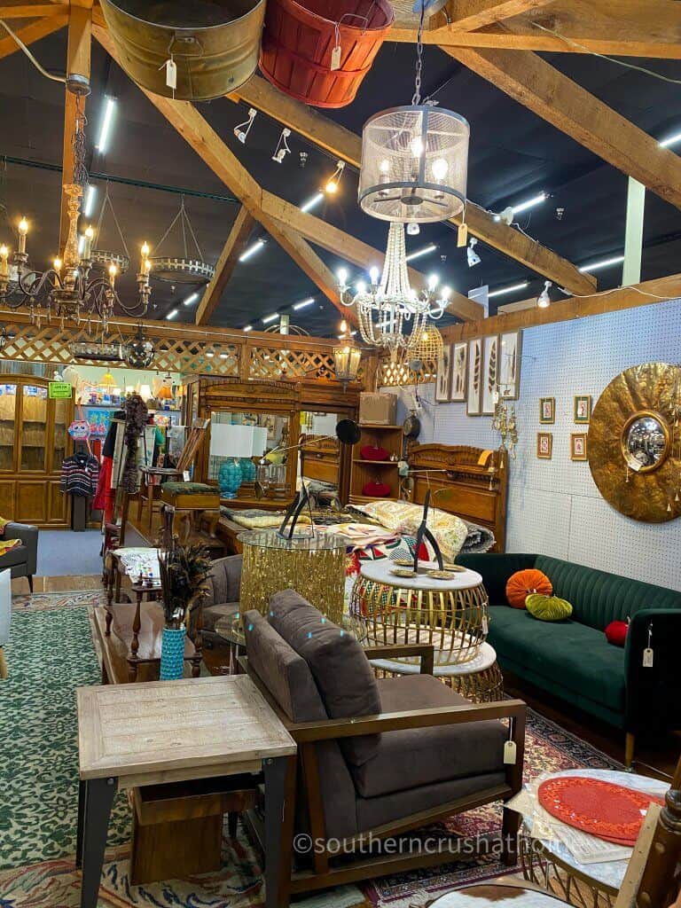 inside booth at Lewisville Antique Gallery