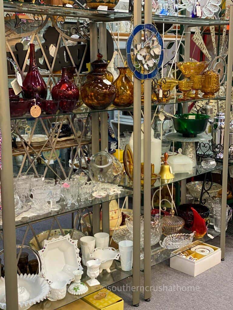 various vintage glassware