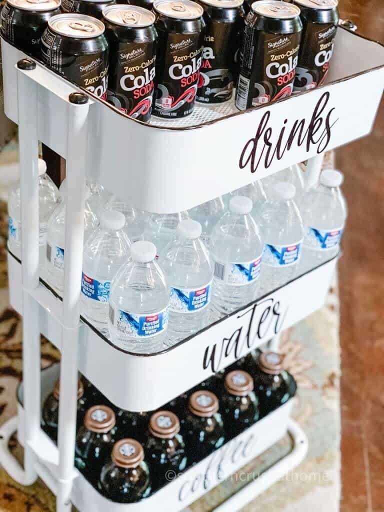 finished beverage cart with drinks