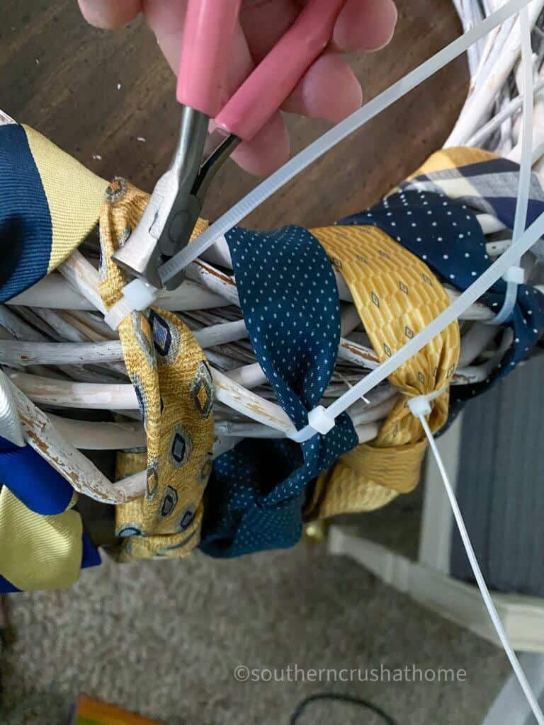 close up of zip ties and neckties