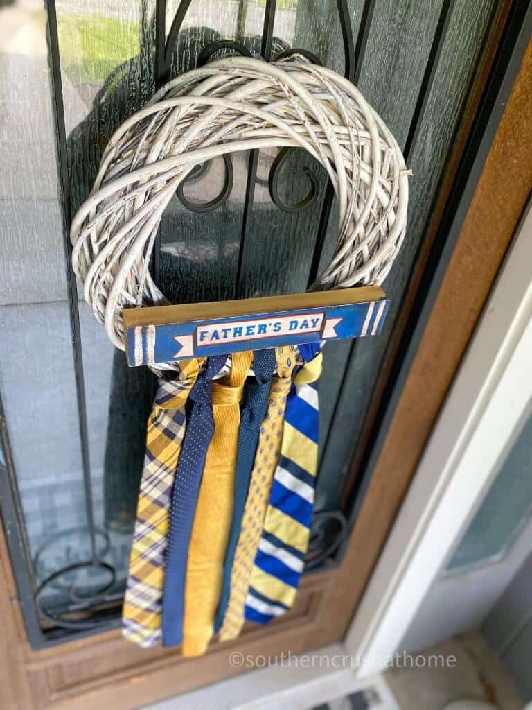 necktie father's day wreath on door
