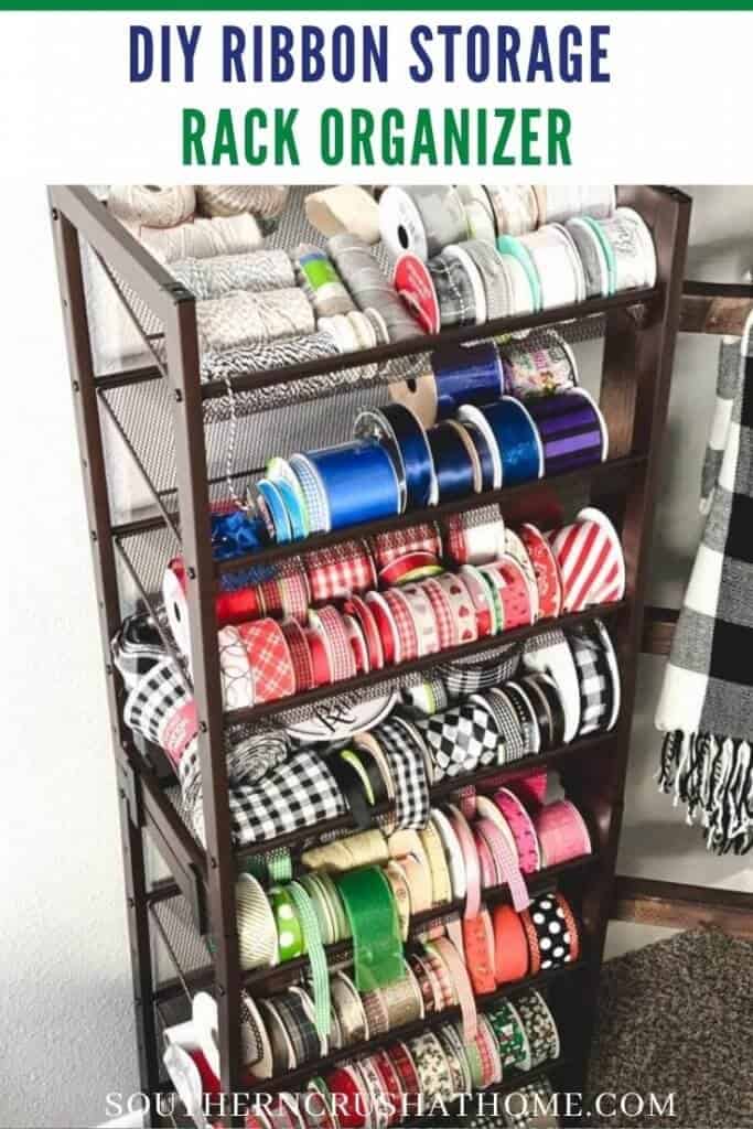 DIY Ribbon Storage Rack Idea - Southern Crush at Home