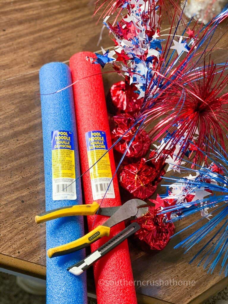 dollar tree pool noodle firecracker supplies