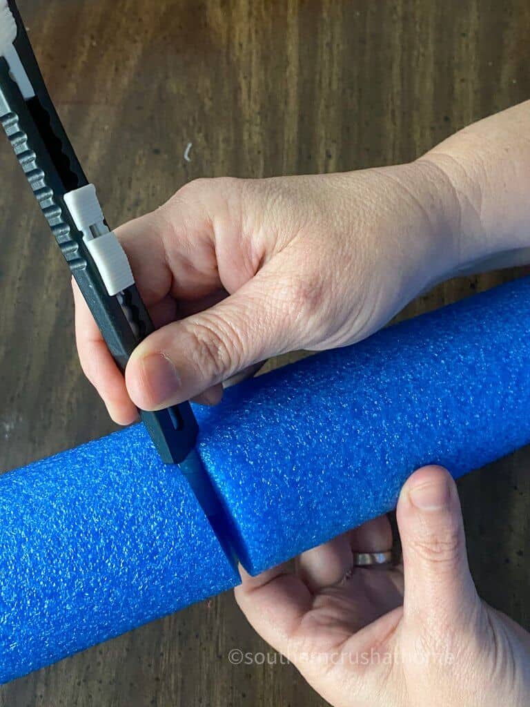 cutting dollar tree pool noodle