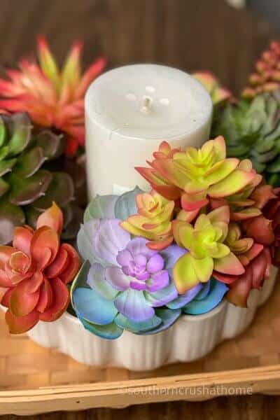 Faux Succulent Candle Ring