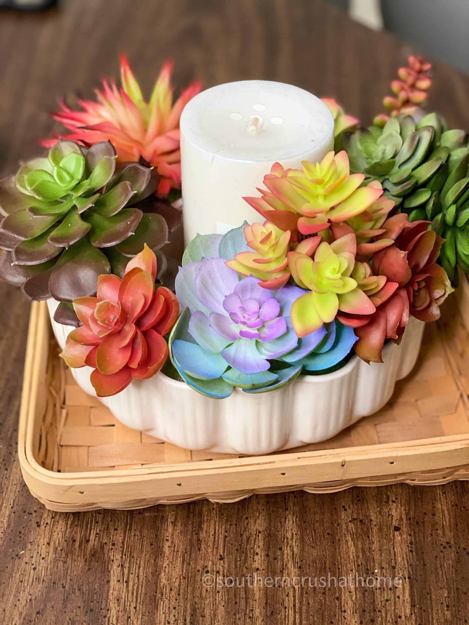 How to Make a Faux Succulent Candle Ring Southern Crush at Home