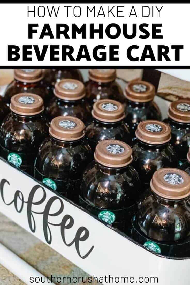 diy farmhouse beverage cart pin image