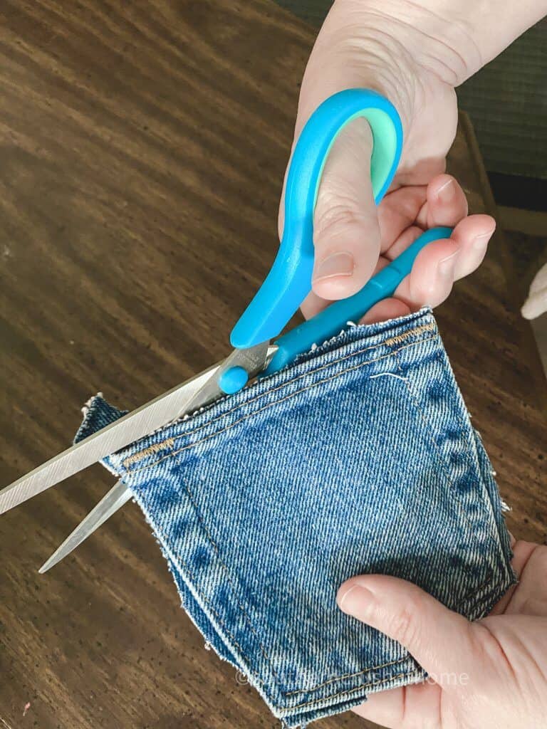 cutting jean pockets