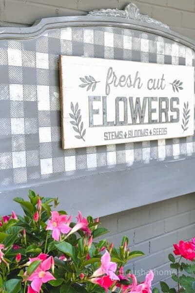 Repurposed Headboard Garden Sign DIY