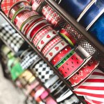 ribbon storage rack with ribbon