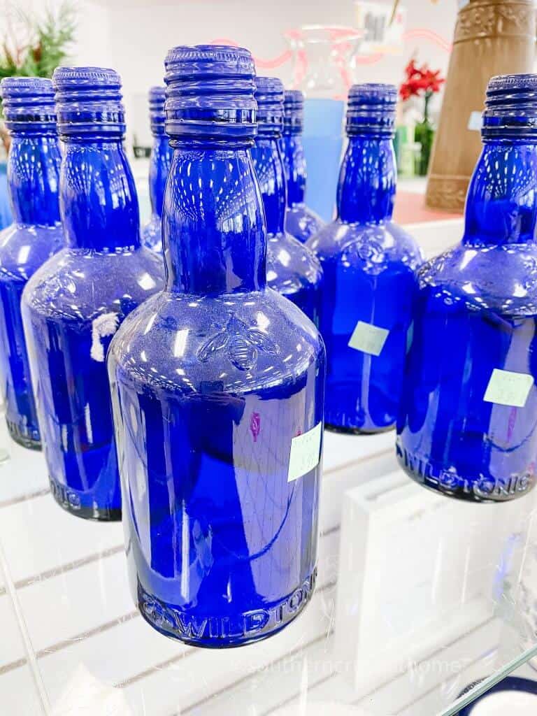 blue glass bottles