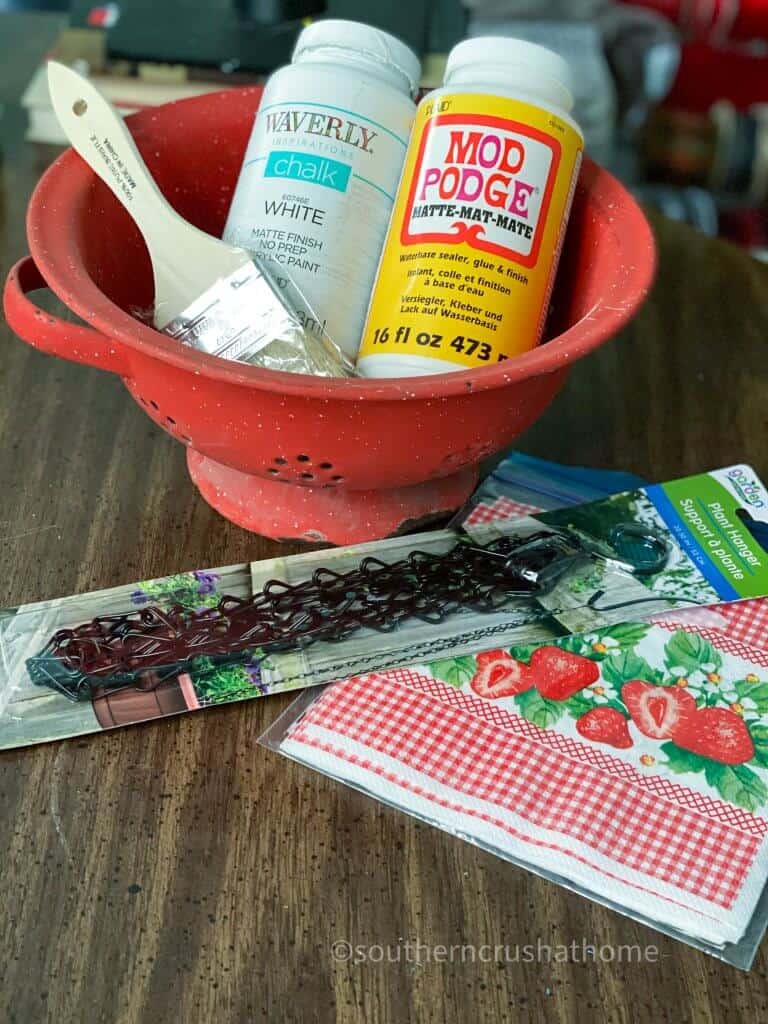 Upcycled Vintage Hanging Colander Planter