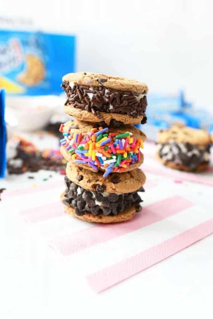 ice cream cookie sandwich stack