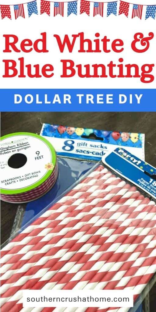 Dollar Tree Gift Bag DIY Patriotic Bunting Pin Image