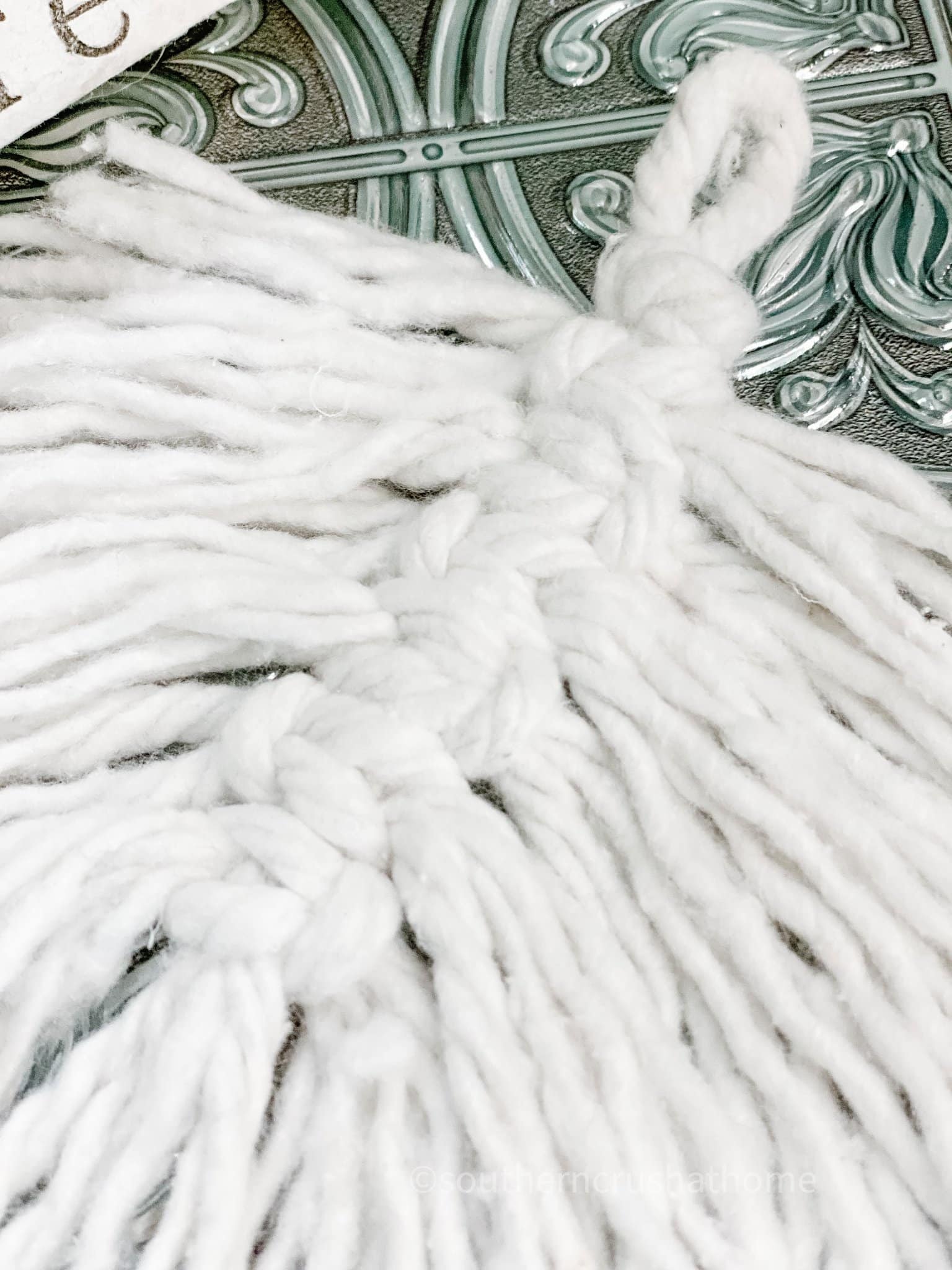 How to Make a DIY Macrame Leaf/Feather (Using a Dollar Tree Mophead)