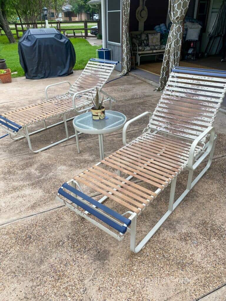 patio furniture before repairing