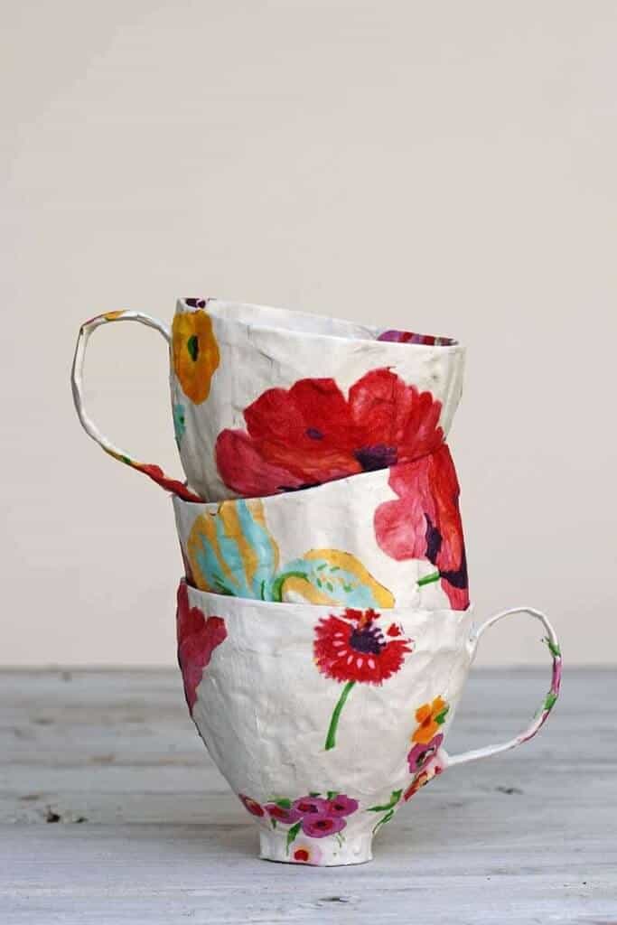 mod podge tea cups