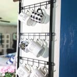 wall mounted mug rack with mugs