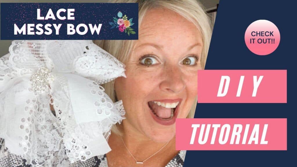 Lace Messy Bow DIY Youtube thumbnail
