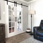 final image of double hung glass french barn doors