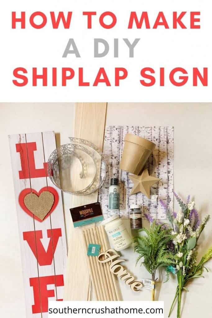 diy shiplap sign supplies pin image