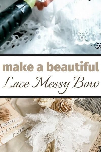 lace messy bow pin