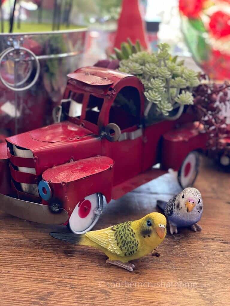 metal red truck
