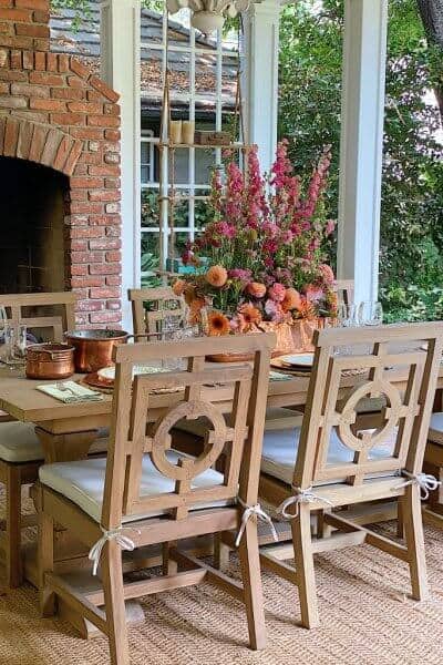 outdoor entertaining on the back patio