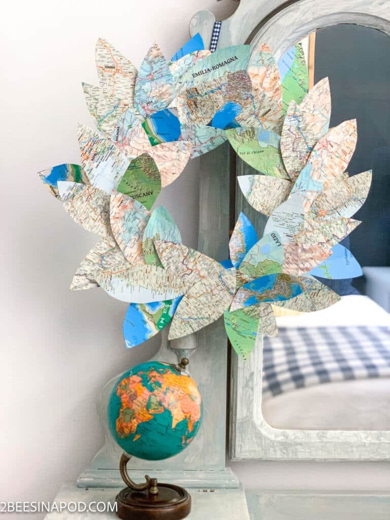 vacation map wreath diy